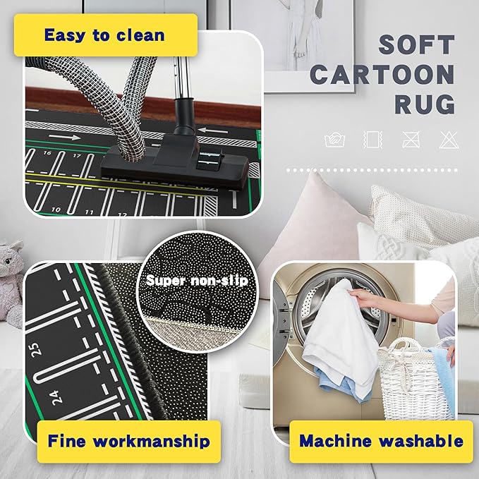 Play Rug 59"x39",Traffic System Playmat, Rugs for Car Model, Carpet for Car Decoration,City Pretend Play Carpet,Educational Road Traffic Play Mat for Bedroom Play Room Non-Slip Washable