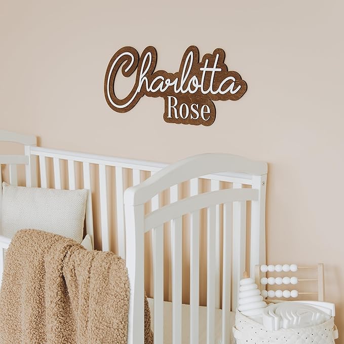 Baby Name Sign, Custom Nursery Name Sign, Wooden Kids Room Decor, Wall Decor