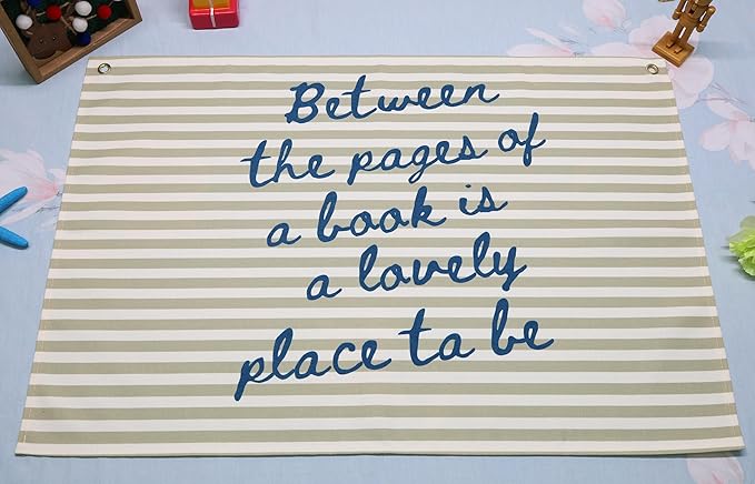Rectangular Banner Flag Wall Decor Gift for Teacher Women Men Kids,Books Club Classroom Office Library Reading Room Quiet Corner Decor-Between the Pages of A Book-Birthday Christmas Book Lover Gift