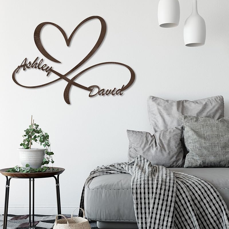 Custom Infinity Sign for Couples Metal Wall Art Personalized Valentines Day Decorations Wedding Gifts Custom Metal Signs First Names S Bridal Shower Gifts Bedroom Decor for Couples