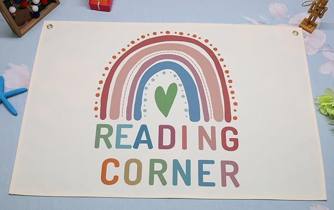Boho Rectangular Banner Flag Wall Decor Gift for Baby Boy Girl Kids Teen,Reading Rome Nursery Classroom Homeschool Decor-Reading Corner Theme-Baby Present Shower,Birthday Christmas Gift