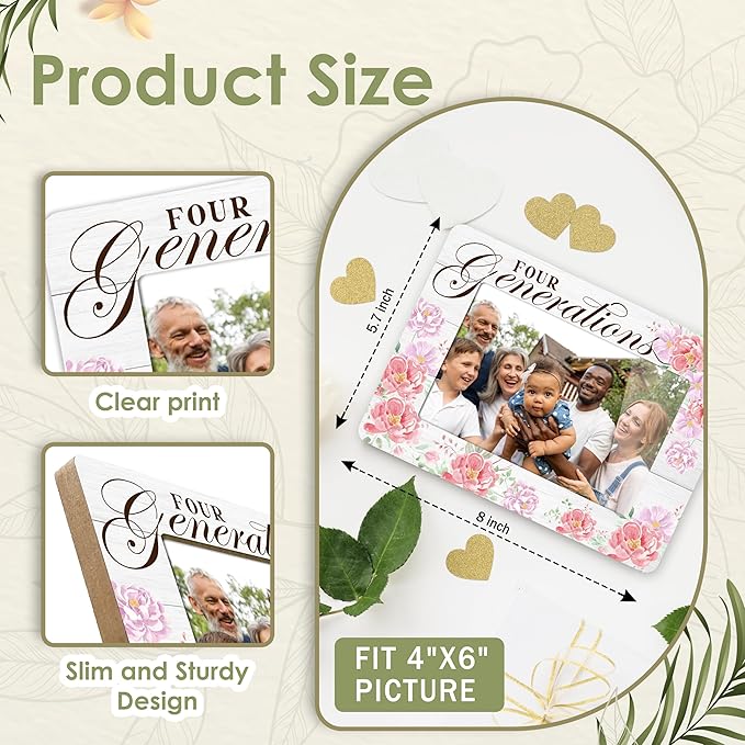 First Christmas Baby Picture Frame - Gender Reveal Decorations and Baby Shower Gifts for New Mom Grandparent Pregnancy Announcement Newborn Nursery 4 X 6 Inch Grandparent Keepsake Frame Decor - A22