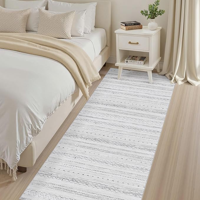 Area Rugs for Living Room Washable Living Room Rug Soft Neutral Indoor Floor Carpet Non-Slip Stain Resistant Modern Boho Rugs for Bedroom Dining Room Kids Room Nursery Office Home Grey