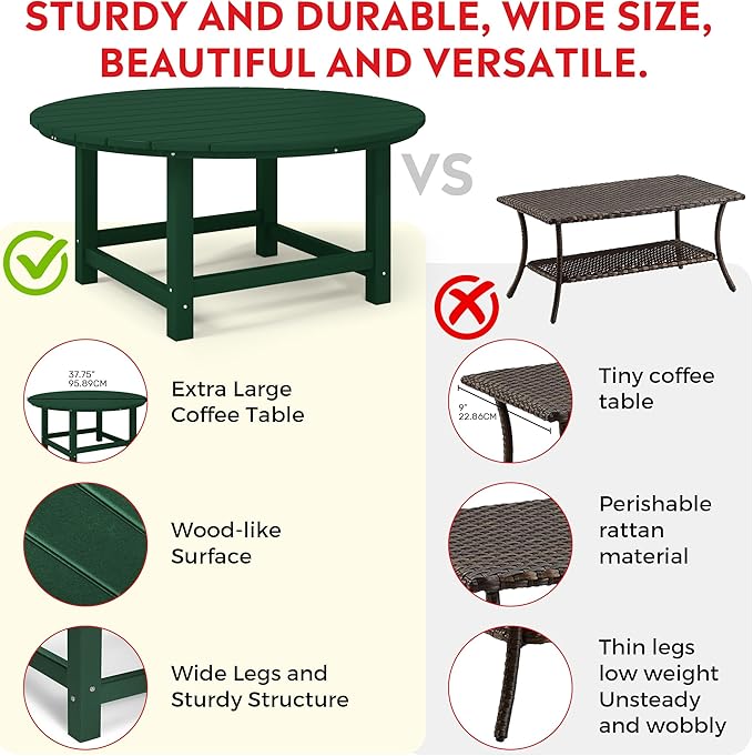 Costaelm Kids Dinner Table, Toddler Play Desk Student Desk Outdoor Childrens Picnic Tables for Children Arts & Crafts, Snack Time, Multi-Activity Table for Ages 2-8 in Home/Outside, Dark Green