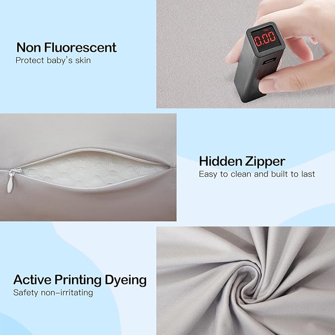 Lucakuins Baby Lounger, Bionic Design Baby Lounger for Newborn 0-24 Months, Soft Organic Cotton Breathable Lounger for Infants (Grey Newborn Lounger)