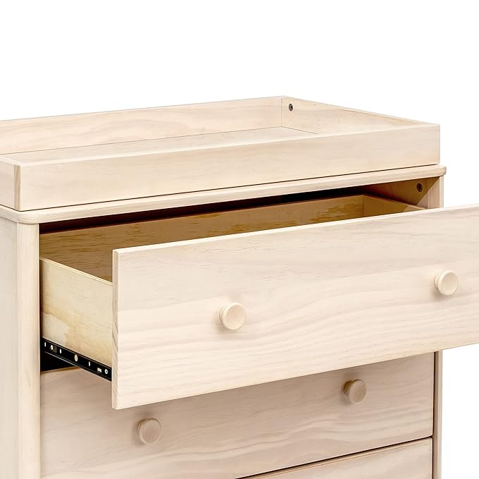 babyletto Lolly Changing Table Dresser Combo w/Removable Tray - GREENGUARD Gold Certified 3 Drawer Baby Dresser with Changing Table Top - Easy to Assemble Diaper Station for Nursery, Washed Natural
