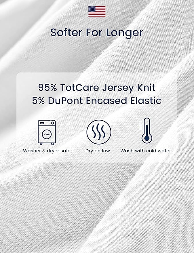 TotAha Premium Soft Graco Pack n Play Sheets Fitted, Super Stretchy Jersey Knit Mini Crib Sheets Fitted, Silky Comfort Pack and Play Mattress Sheets, 2 Pack (Happy Zoo & Jungle)