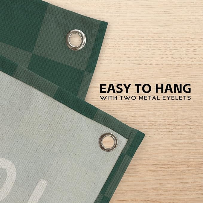 Long Live Boyhood Linen Banner – Boys Room Wall Hanging, Playroom & Nursery Decor, Toddler Room Flag, Aesthetic Boys Bedroom Sign – Forest Green & White