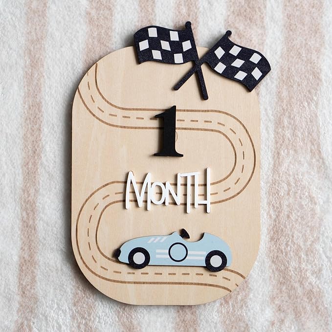 Baby Monthly Milestone Sign,1-12 Monthly Baby Milestone, Month Milestone Baby Boy, Baby Months Milestone, Newborn Photography Props Double-Sided (B15)