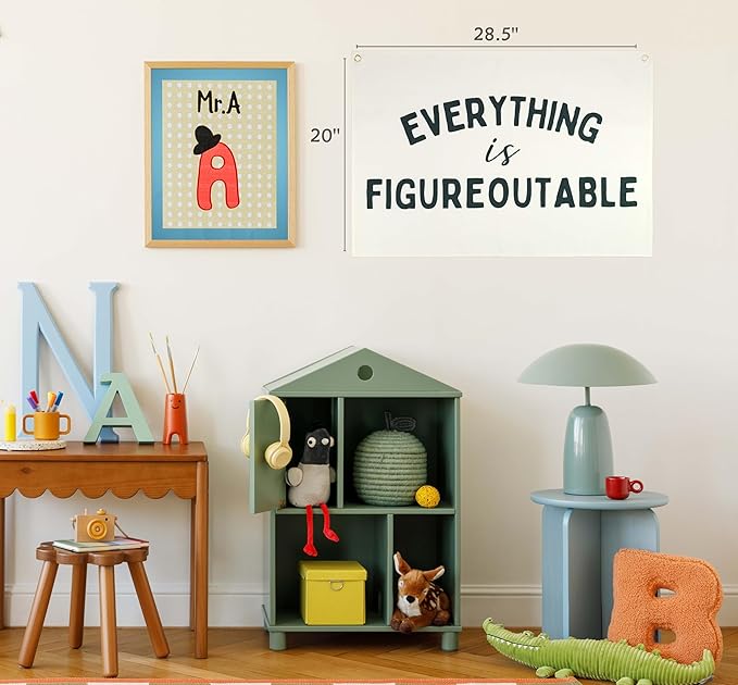 Positive Affirmations Rectangular Banner Flag Wall Decor Gift for Baby Boy Girl Kids Teen,Nursery Playroom Reading Room Bedroom Decor-Everything Is Figureoutable-Baby,Shower Birthday Christmas Gift
