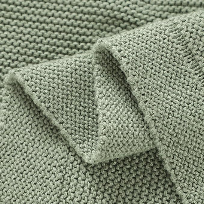 Baby Blanket 30 x 40 Inch Soft Knit for Boys & Girls Cotton Nursery Swaddling Blankets Toddler Knitted Crochet Receiving Crib