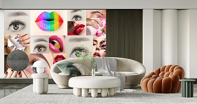 Beauty Salon Nail Enhancement Lipstick Eyelashes Wall Mural Wallpaper 178" x 117"