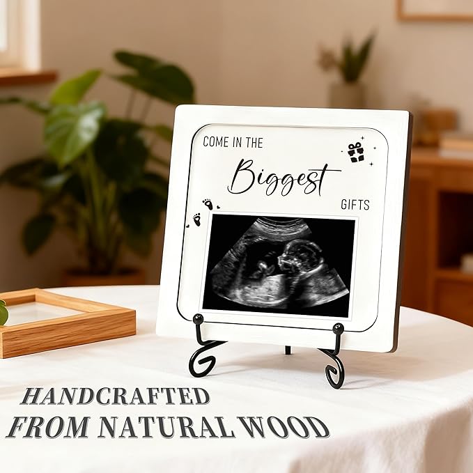 Pregnancy Announcement, Ultrasound Picture Frame Wooden Surprise Box, Baby Coming Soon Announcement Sign, Pregnancy Reveal Gifts for Grandparents, Husband, Friends, Auntie, Uncle, Best Sister