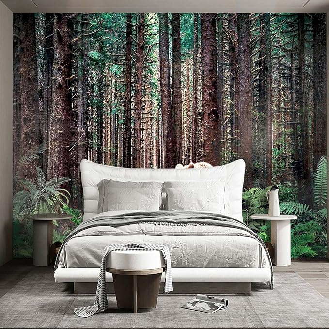 Forest Animals Bear wallpeper Kids Bedroom Woods Wall Mural - 160"x108"（Not Peel and Stick）