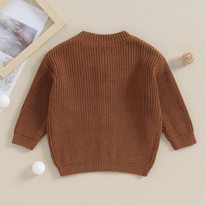 Newborn Baby Boy Girl Knit Sweater Cardigan Winter Warm Button Down Sweatshirt Top Outfit Cute Infant Fall Clothes