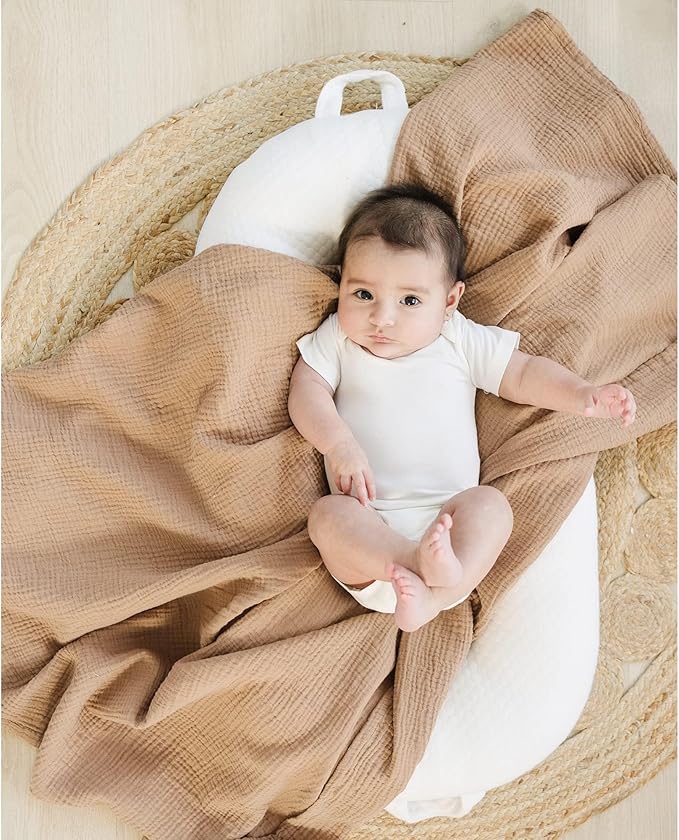 Konssy 3 Pack Muslin Swaddle Blankets for Unisex, Newborn Receiving Blanket, Large 47 x 47 inches, Soft Breathable Muslin Baby Swaddles for Boys & Girls