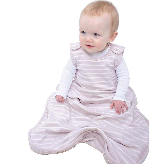 Woolino Merino Wool & Organic Cotton Baby Sleep Sack 2-24 Months – Ultimate 4-Season Baby Sleeping Bag, Universal Size Wearable Blanket, 2-Way Zipper & Adjustable Fit, Year-Round Use – Lilac