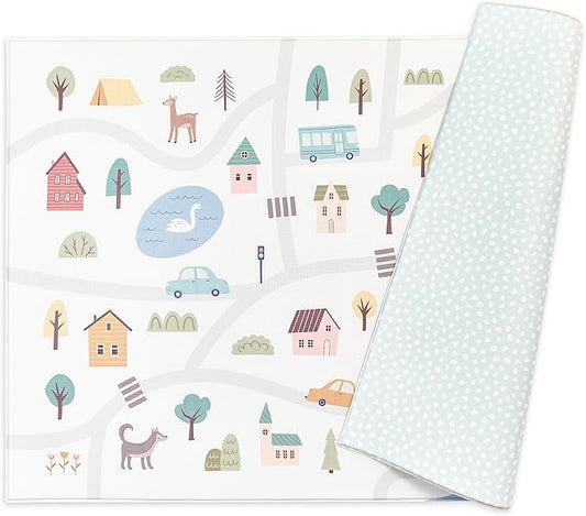 Reversible Play Mat 82” x 55” - for Infants, Babies, Toddlers, Kids | Waterproof, Durable, Non-Toxic, Easy-to-Clean | Thick & Large Soft Foam Floor Mat for Gym, Nursery, Playroom