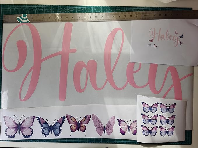 Personalized Wall Sticker with Custom Name,Watercolor Butterfly Wall Decals for Girls Room and Nursery