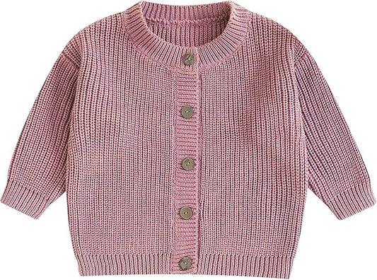 Newborn Baby Boy Girl Knit Sweater Cardigan Winter Warm Button Down Sweatshirt Top Outfit Cute Infant Fall Clothes