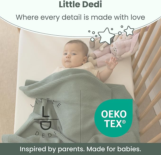 Alina Baby Soft Knitted Blanket, 31 x 39 in, Green, Soft and Breathable, Oeko-Tex Certified, Lightweight and Cuddly, Perfect for Newborns, Toddlers, Cot, Pram