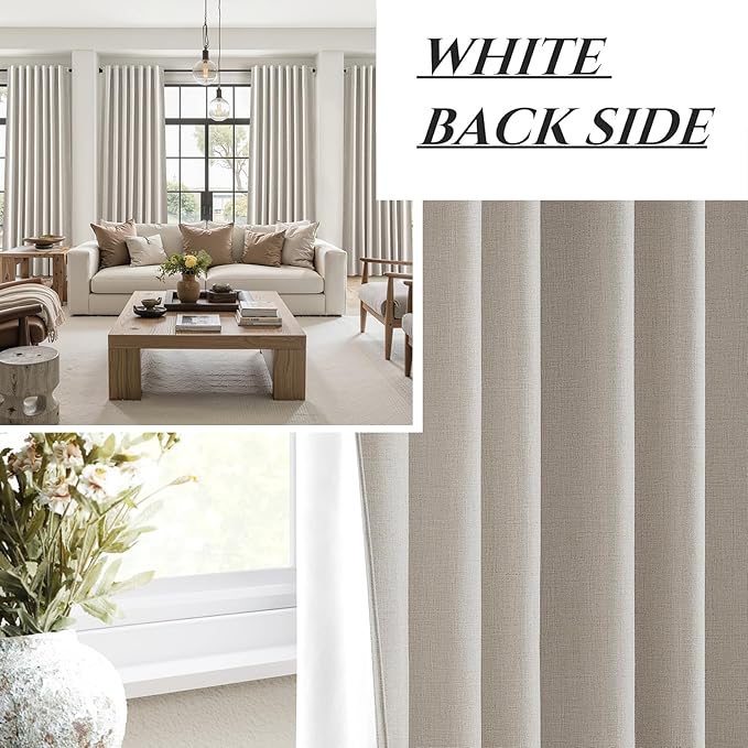108 Inch Curtains 2 Panel Set Burg Modern Decorative Dark Out Curtains for Bedroom Heat and Cold Blocking Window Coverings 9ft High Ceiling Drapes for Living Room with Hooks