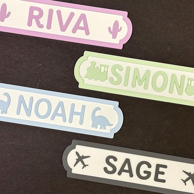Custom Name Signs for Kids’ Bedrooms, Playroom Signs, Boys and Girls Door Signs, Baby Room Decoration (Medium - 14.5 x 3.75”)