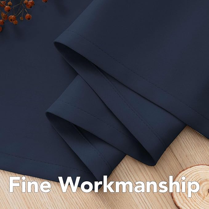 H.VERSAILTEX Blackout Curtains for Bedroom Thermal Insulated Room Darkening Living Room Curtains 72 Inch Long Grommet Privacy Protection Window Curtain Panels/Drapes for Nursery, 2 Panels, Navy Blue