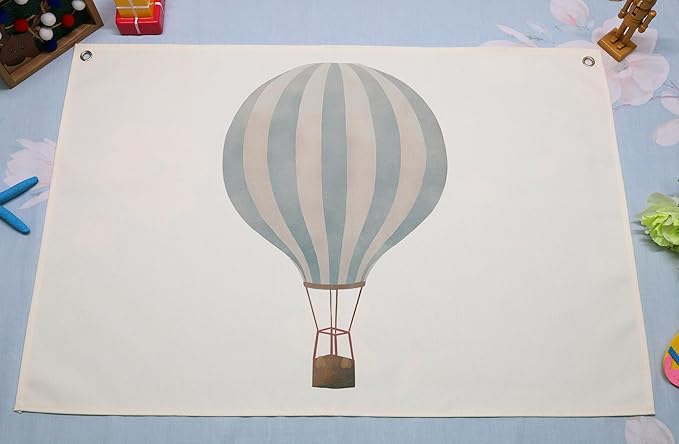 Boho Rectangular Banner Flag Sign Wall Decor Gift for Baby Boy Girl Kids-Nursery Bedroom Playing Room Reading Room Decor Decorations-Hot Air Balloon Theme-Baby,Shower Birthday Christmas Gift