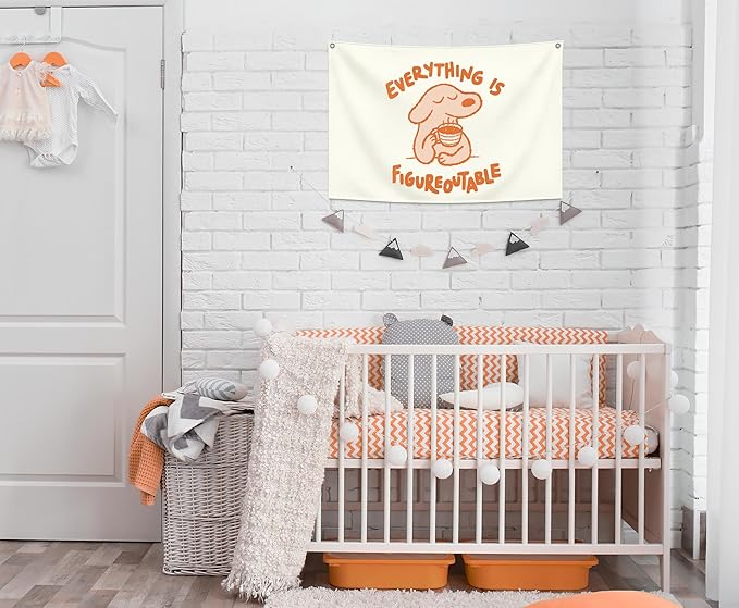 Everything is Figureoutable-Boho Rectangular Banner Flag Pennant Wall Decor Gift for Baby Boy Girl Kids,Nursery Classroom Playroom Reading Room Bedroom Decor Decor-Baby,Shower Birthday Christmas Gift