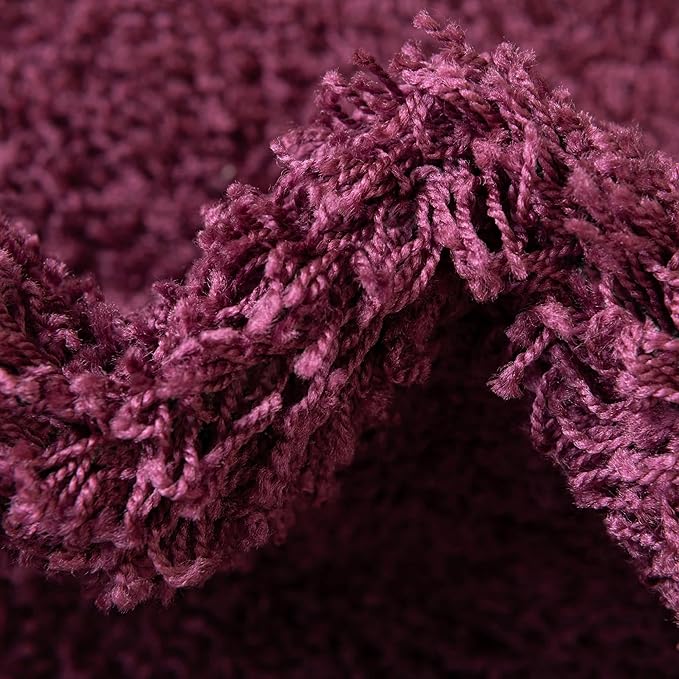 Unique Loom Solid Shag Collection Area Rug (8'x 11' Rectangle, Eggplant Purple)