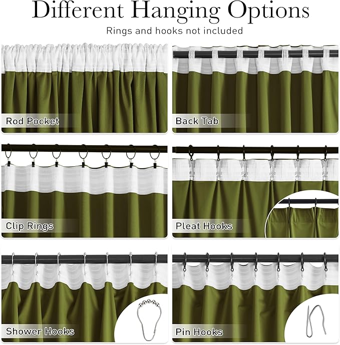 StangH Christmas Olive Green Curtains for Living Room 105 inches Long Soft Velvet Thermal Insulated Window Drapes for Bedroom Heavy Thick Privacy Panels, W52 x L105, 2 Panels