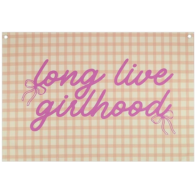 Girl Boho Rectangular Banner Flag Wall Decor Gift for Baby Girl Kids,Nursery Classroom Homeschool Playroom Reading Room Decor-Long Live Girlhood-Baby Present Shower,Birthday Christmas Gift