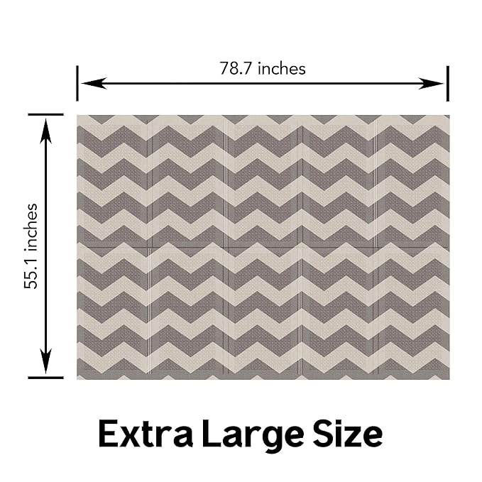 Parklon Baby Play Mat, Foldable & Portable, Large Size (78.7 x 55.1), Indoor, Outdoor, Waterproof, Made in Korea - Urban Zig Zag