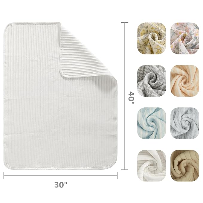 NTBAY Jersey Cotton Quilted Toddler Blanket, Breathable and Warm for Boys and Girls Baby Blanket, 30x40 Inches, White Stripe