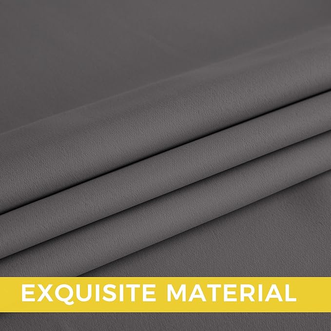NICETOWN Grey Blackout Curtains for Bedroom 108 inches Long, Extra Long Thermal Insulated Grommet Shades for Living Room, Privacy Window Treatment Drapes for Nursery, Laundry, 2 Panels, W52
