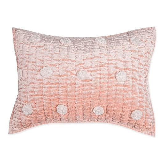 Crane Baby Pillow, Decorative Rectangle Velvet Pillow for Nursery and Toddler Rooms, Pink, 12" x 16"