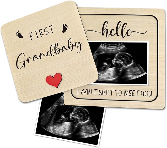 Pregnancy Announcement for Grandma Grandparents, Ultrasound Picture Frames Surprise Box, Baby Coming Soon Announcement, Pregnancy Announcement Infant First Grandbaby Gift for Grandparents