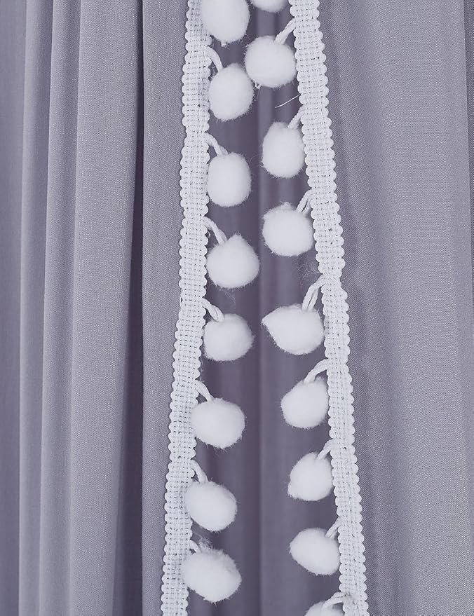 Bed Canopy, Hanging Round Dome Mosquito Net Curtains Tent Canopies Over Cute Princess Style Decoration Crib Ceiling Castle For Girls Baby Kids Boys Child Nursery Bedroom Reading (Grey)