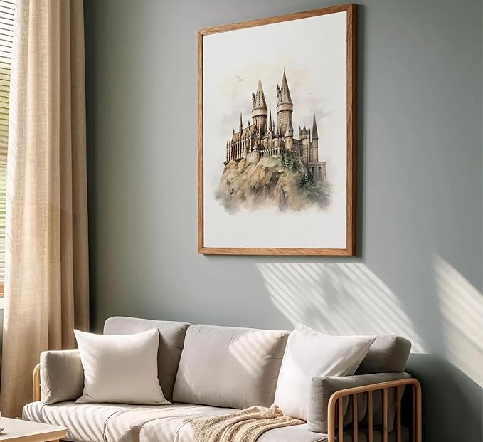 3pcs Magic Nursery Canvas Wall Art Express Train Owl Magic Castle Painting Picture Wall Decor Neutral Watercolor Poster Print Artwork For Kids' Baby Nursery Living Room Decoration Unframed