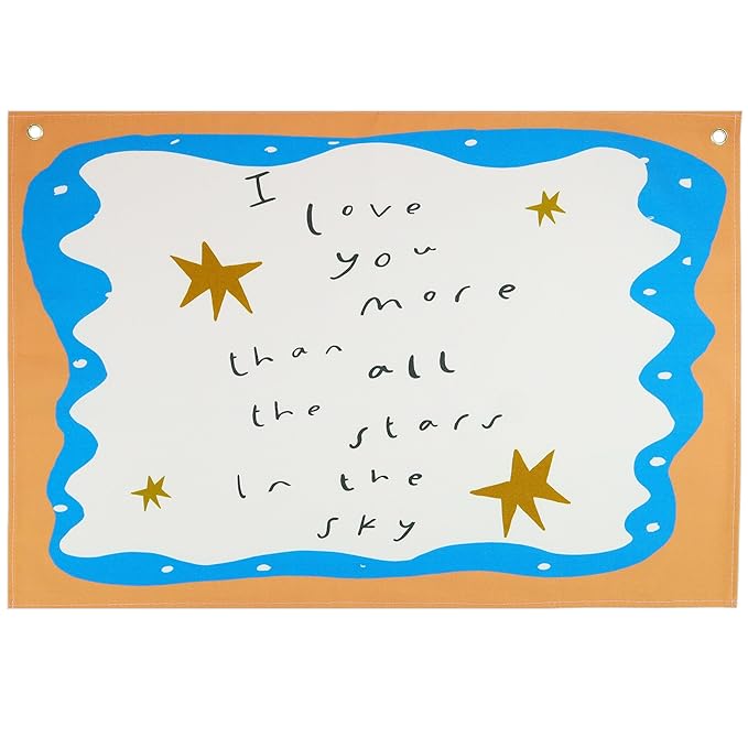 Boho Rectangular Banner Flag Wall Decorations Gift for Baby Boy Girl Kid,Nursery Bedroom Above Crib Homeschool Playroom Decor-Baby,Shower Birthday Christmas Gift-I Love You More Than All The Stars
