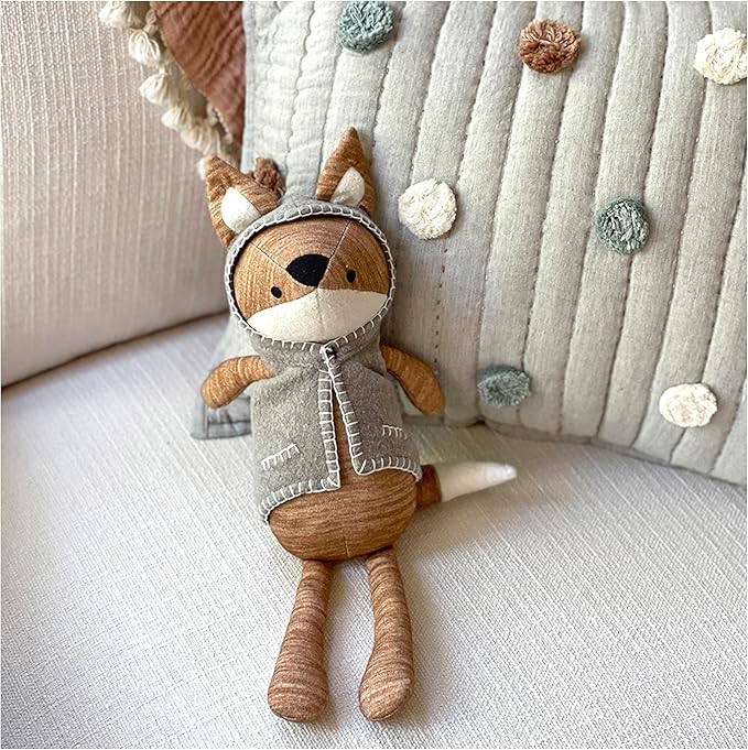 Crane Baby Handmade Soft Plush Stuffed Animal Toy, Cuddle Me Baby Companion, Nursery Essential Gift for Boys and Girls Frankie Fox Woodland Plush Toy