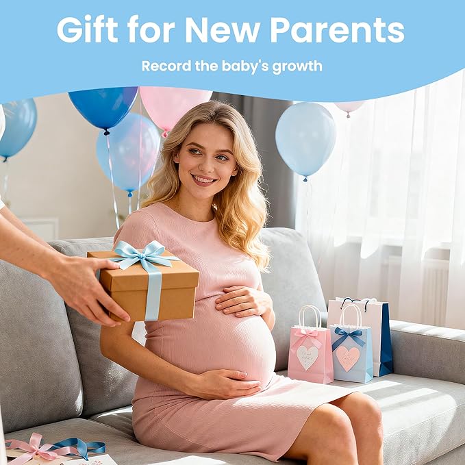 2-in-1 Gender Reveal Sign and Hello World Announcement Signs, It's a Boy or Girl Sign Newborn Announcement Set, Wooden Baby Welcome Sign for Hospital, Nursery he or she signfor Newborn Boys and Girls
