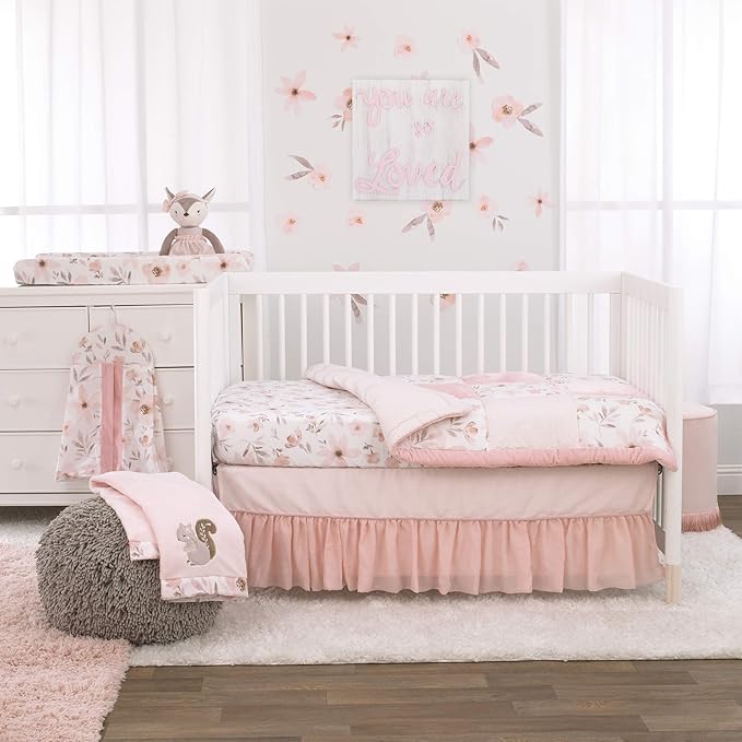 NoJo You are So Loved Pink & White Square Wood Nursery Wall Decor, Pink, White