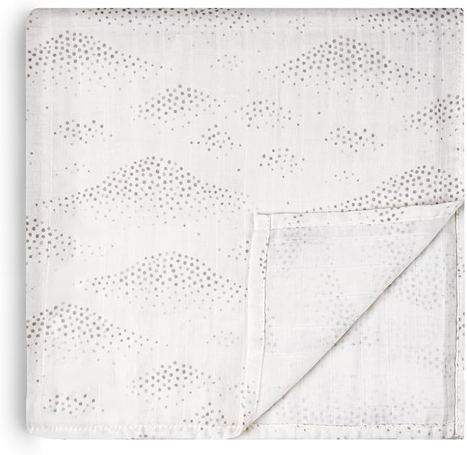 HECCEI Muslin Swaddle Blanket - Baby Muslin Blanket Large Swaddles 47 x 47 inches Breathable & Soft Baby Receiving Blanket Gender Neutral for Newborn Boys Girls, Dotted Landscape
