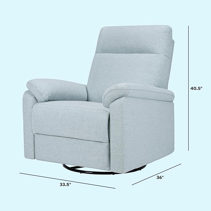 DaVinci Suzy Glider Recliner Nursery Chair - Versatile Glider Rocking Chair for Nursery and Living Room - GREENGUARD Gold, FSC & Certi-PUR US Certified - 360° Swivel Rocker Recliner - Heathered Blue
