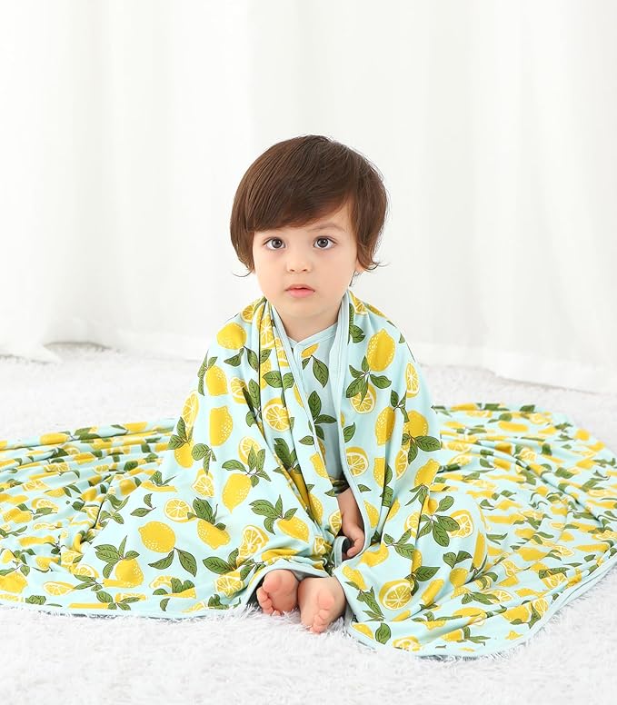 Premium Baby Blankets, Soft Viscose from Bamboo Blanket for Boys and Girls, Nursery Crib Bedding Quilt for Newborn and Toddler, Cooling for Hot Sleepers, 50'' x 50'' Lemons