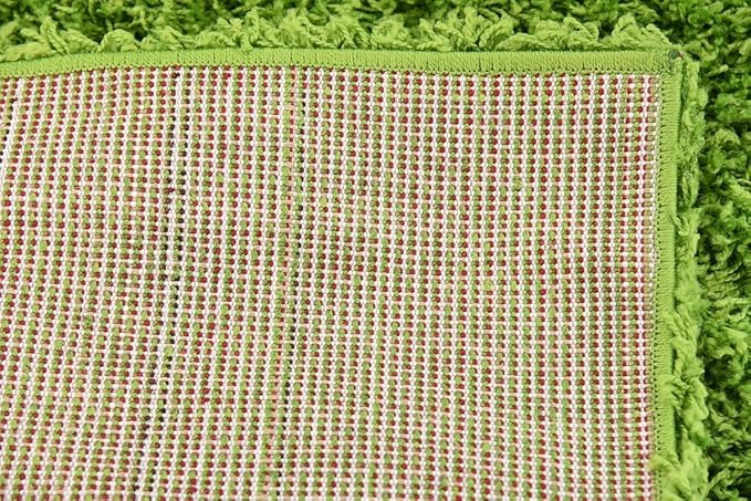 Unique Loom Solid Shag Collection Area Rug (2' 7" x 10' Runner Grass Green)