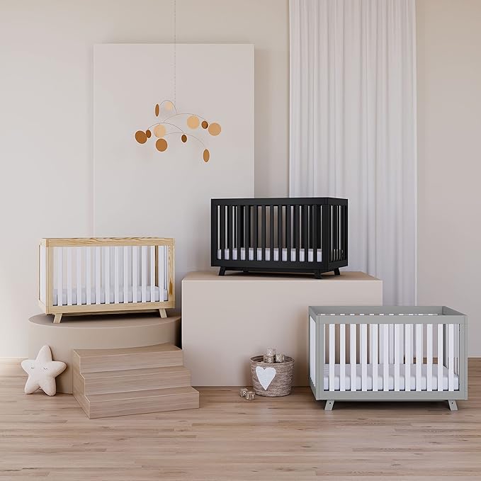 Storkcraft Beckett 3-in-1 Convertible Crib (Natural & White) – GREENGUARD Gold Certified, Fits Standard Crib Mattress, Converts to Toddler Bed and Daybed, 4 Mattress Heights, Grow-with-Me Design