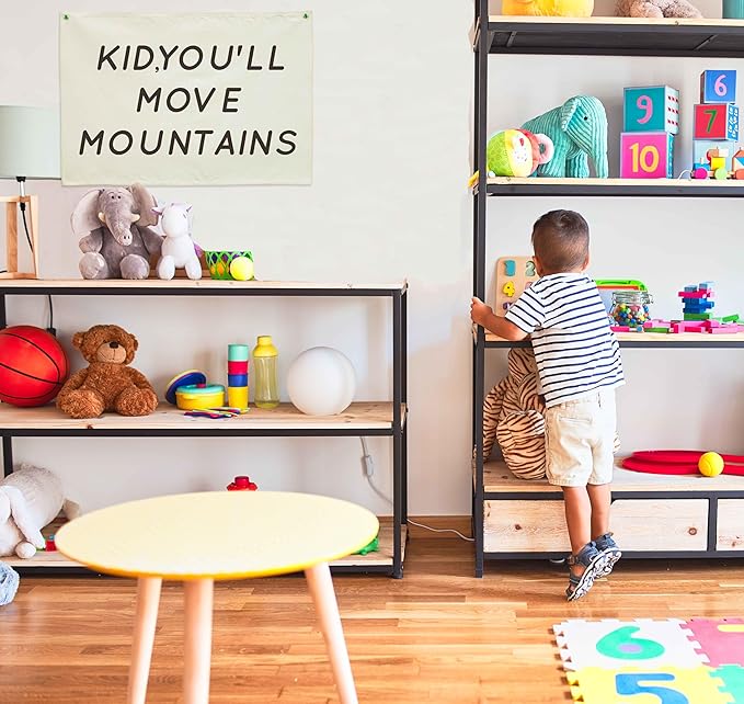 You’ll Move Mountains Nursery Banner-Hanging Rectangular Canvas Flag Poster Wall Art Decor for Kids Boy Girl Teen,Bedroom Playroom Door Decoration,Christmas Gift 28.5"L×20"W
